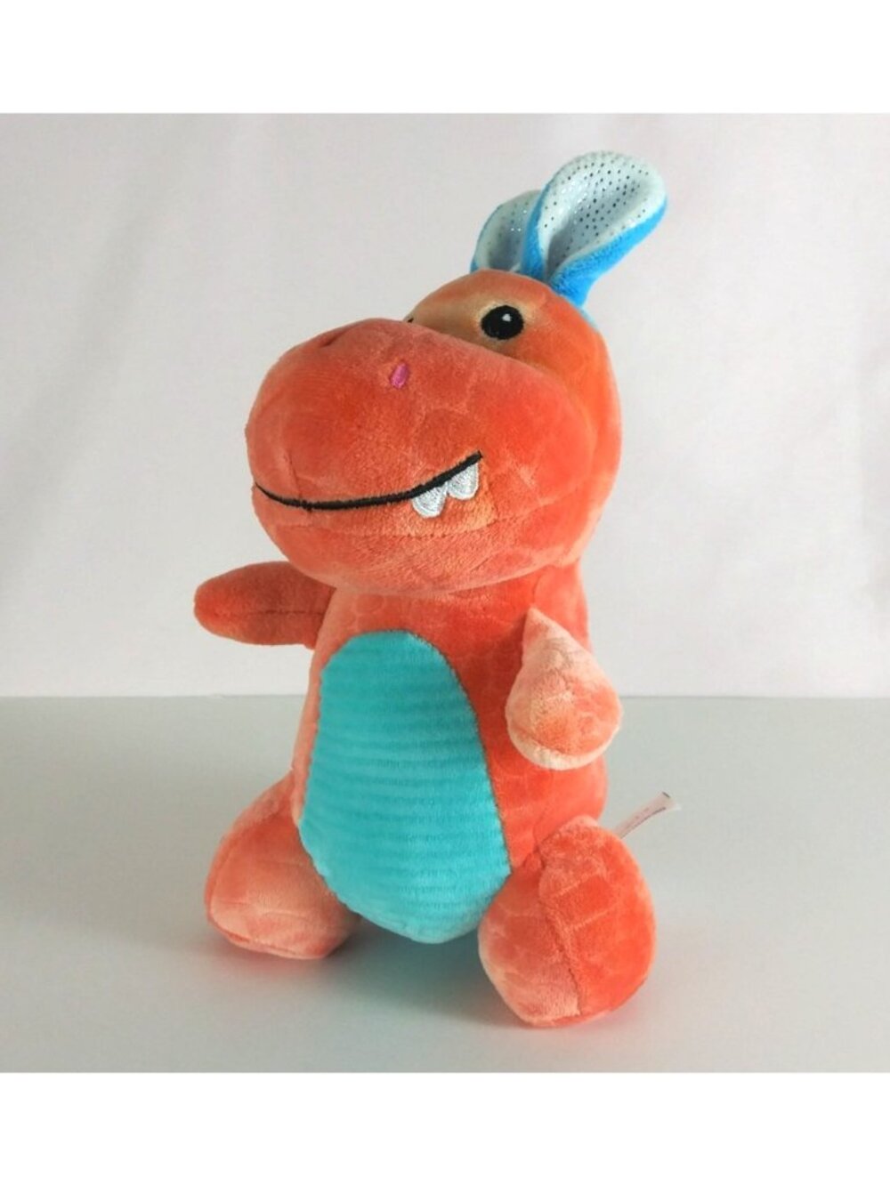 Way To Celebrate Easter Orange Dinosaur Wearing Bunny Ears 8" Plush